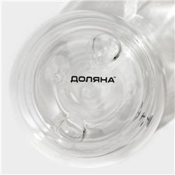 Стакан с двойными стенками Доляна «Вверх дном», 250 мл, 9×9 см, на деревянной подставке, стекло, прозрачный