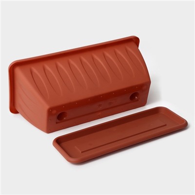 Ящик балконный для цветов «Фелиция», 7 л, 40×18×16 см, пластиковый, цвет терракотовый