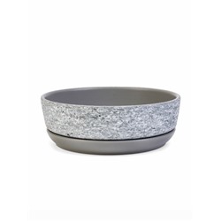 Горшок для цветов «Бонсай» керамический, с поддоном, для кактусов и суккулентов, 2 л, серый