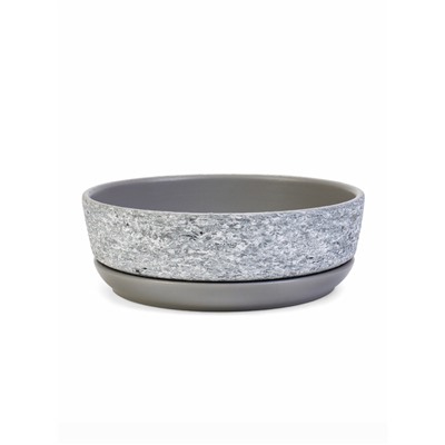 Горшок для цветов «Бонсай» керамический, с поддоном, для кактусов и суккулентов, 2 л, серый