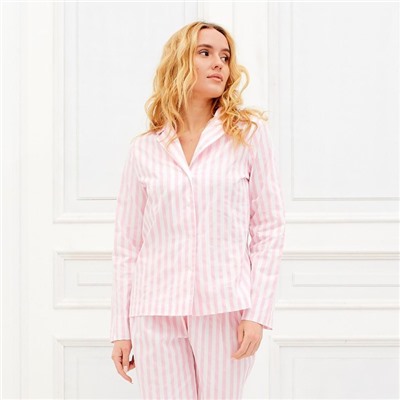 Рубашка ночная женская KAFTAN Beautiful, белая, розовый, размер 40-42