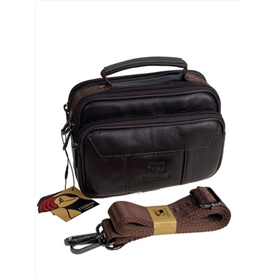 Сумка мужская из натуральной кожи, цвет коричневый