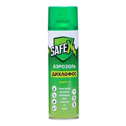 Аэрозоль дихлофос от комаров, клопов, тараканов и других насекомых SAFEX, 400 мл