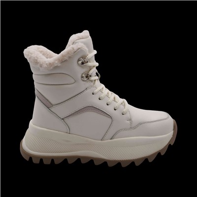 Ботинки на меху В127 бежевые п/п