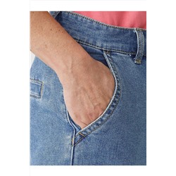 Прямые джинсы трубы со стрелками из эластичного денима VILATTE, 1230657