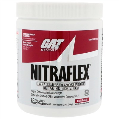 GAT, NITRAFLEX, Fruit Punch, 10.6 oz (300 g)