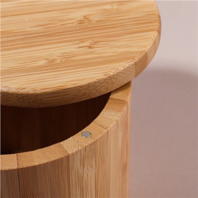 Органайзер для хранения «BAMBOO», с крышкой, раздвижной, d=12×10.5 см, коричневый