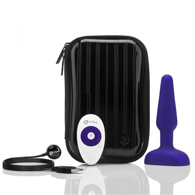 Фиолетовая анальная вибропробка с 3 источниками вибрации TRIO REMOTE CONTROL PLUG  PURPLE - 13,5 см.