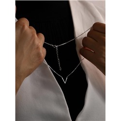 Колье женское V-образное из родированного серебра - Галочка 16-1430р