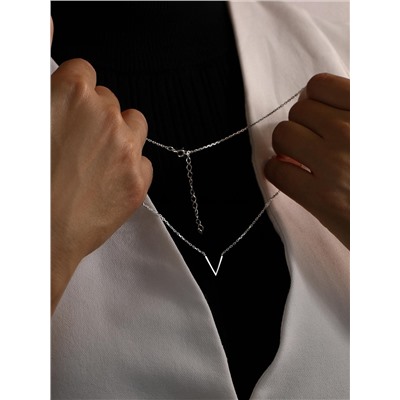 Колье женское V-образное из родированного серебра - Галочка 16-1430р