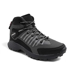 Ботинки на меху А691-4 черно серые