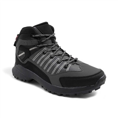 Ботинки на меху А691-4 черно серые