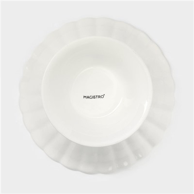 Подставка для десертов Magistro «Цветок», d=21.5 см, фарфор, белая