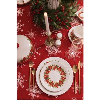 Тарелка Доляна «Новогоднее настроение», d=25.5 см, фарфор, белая