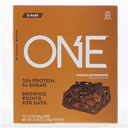 One Brands, ONE Bar, Chocolate Brownie, 12 Bars, 2.12 oz (60 g) Each