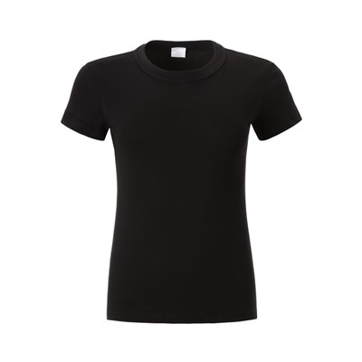 Футболка женская с круглым воротом, цвет чёрный, размер 50