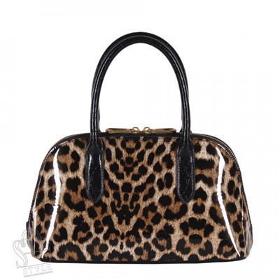 Сумка женская кожаная 6118Q leopard apricot Polina&Eiterou