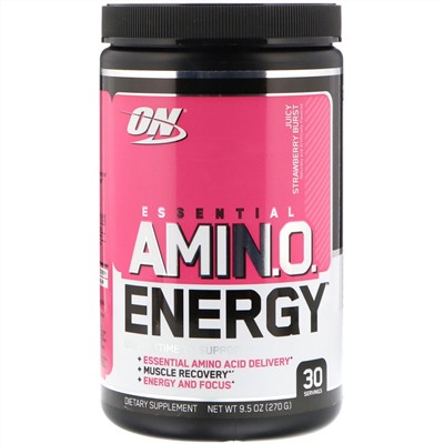 Optimum Nutrition, Essential Amino Energy, Juicy Strawberry Burst, 9.5 oz (270 g)