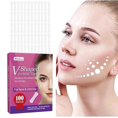 Тейпы для подтяжки лица прозрачные 100 шт #23004906