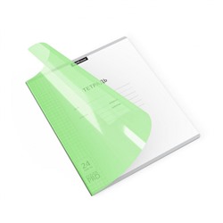 Тетрадь  24л клетка с пластиковой обложкой 56380 Классика CoverPrо Neon зеленая ErichKrause