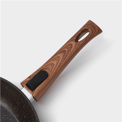 Сковорода Magistro Granit, d=28 см, кованый алюминий, съёмная ручка soft-touch, антипригарное покрытие, индукция, чёрная