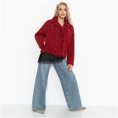 Полупальто из мягкого экомеха, Слишком заметна (красный закат)