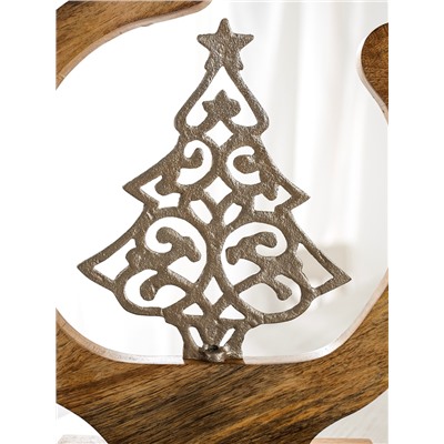 Сувенир интерьерный в деревянном кольце «Ёлочка», 25×8×28 см