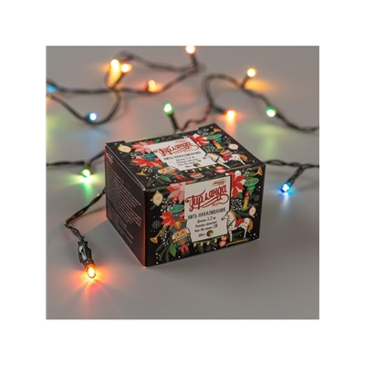 Гирлянда «Нить» 1.2 м, IP20, тёмная нить, 20 ламп, свечение мульти, 220 В