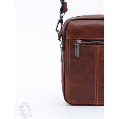 Сумка мужская кожаная 8611S brown Fuzhiniao в Новосибирске