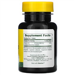 Nature's Plus, витамин D3, 400 МЕ, 90 таблеток
