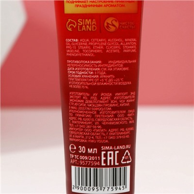 Новогодний подарочный набор косметики «Пряный праздник», гель для душа шампанское 250 мл и крем для рук 30 мл, Чистое счастье