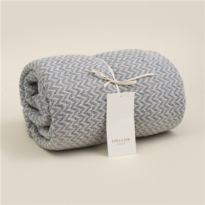 Плед SL Home Wave 125*150 см, цв.голубой, 100% хлопок