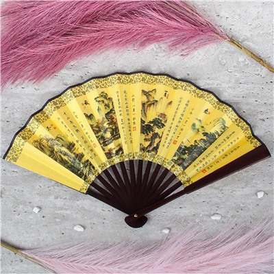 Веер 27 см бамбуковая основа / 622-9 /уп 5/600/