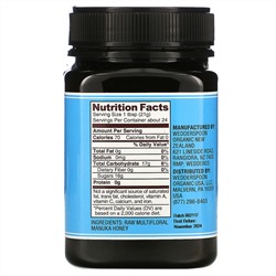 Wedderspoon, Raw Multifloral Manuka Honey, KFactor 12, 1.1 lb (500 g)