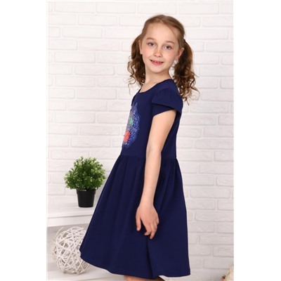 Платье Приветик короткий рукав детское (Темно-синий)