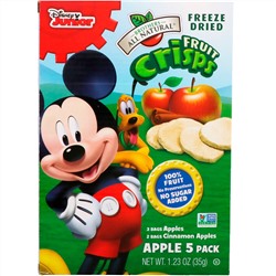 Brothers-All-Natural, Хрустящие фрукты, Disney Junior, яблоки с корицей, 5 упаковок, 35 г (1.23 oz)
