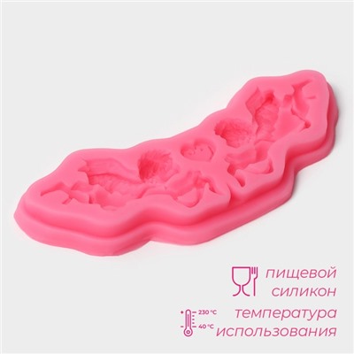 Молд для заливки Доляна «Ангелы», силикон, 16×5.5×1 см, розовый