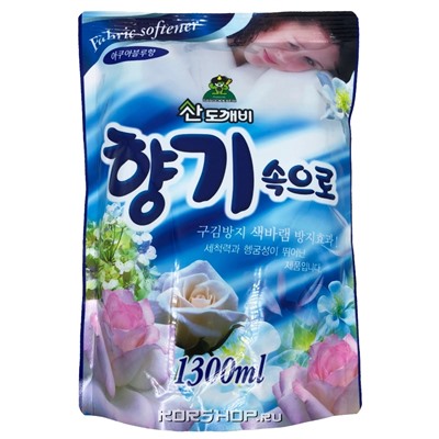 Кондиционер для белья "Свежесть океана" Soft Aroma Sandokkaebi, Корея, 1300 мл Акция