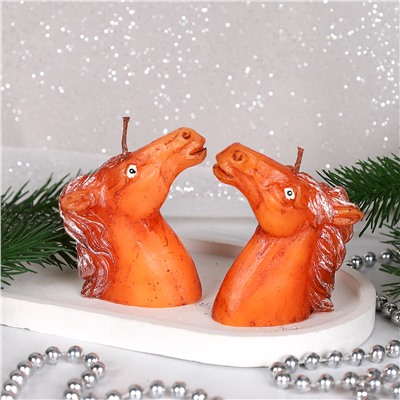 Свеча 2 штуки Лошадь 8 см / M-166AB /уп 96/Символ года 2026