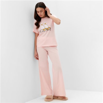 Пижама женская (футболка, брюки) KAFTAN Gussi, размер 48-50, розовая