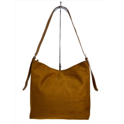 Женская сумка из искусственной замши, цвет коричнево-рыжий