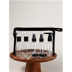 Набор для хранения, в чехле, 9 предметов, прозрачный, чёрный