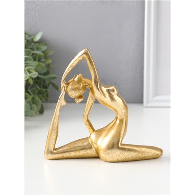 Фигурка полистоун «Обнажённая девушка-йог», под золото, 6.2×16×15.5 см