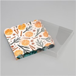 Коробка для печенья, кондитерская новогодняя упаковка «Чудеса случаются», 21×21×3 см