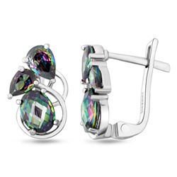 Серьги из серебра мистик кварц, Марте
