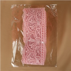 Кружево на сетке, 55 мм, 11±1 м, нежно-розовое