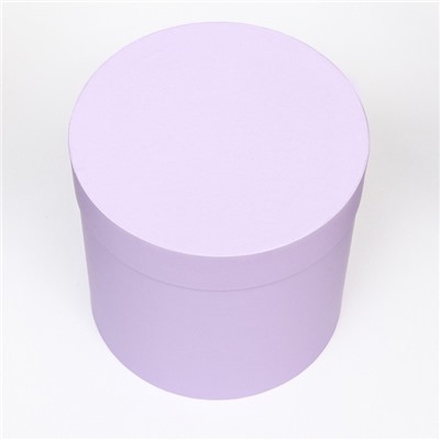 Коробка подарочная круглая, шляпная, сирень, 18×18 см