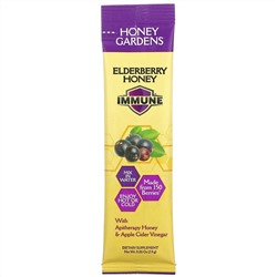 Honey Gardens, Elderberry Honey, Immune, 5 Packets, 0.26 oz ( 7.4 g) Each