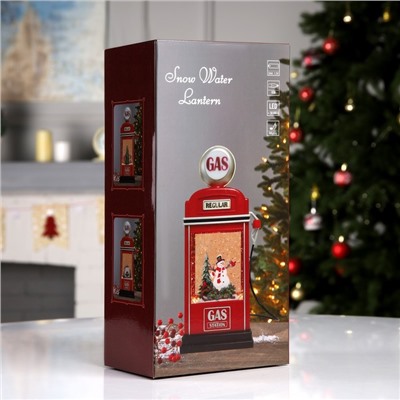 Светодиодная фигура «Бензоколонка» 11.5×28×7.5 см, пластик, батарейки ААх3 (не в комплекте), USB, свечение тёплое белое