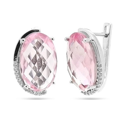 Серьги из серебра морганит, Чезара